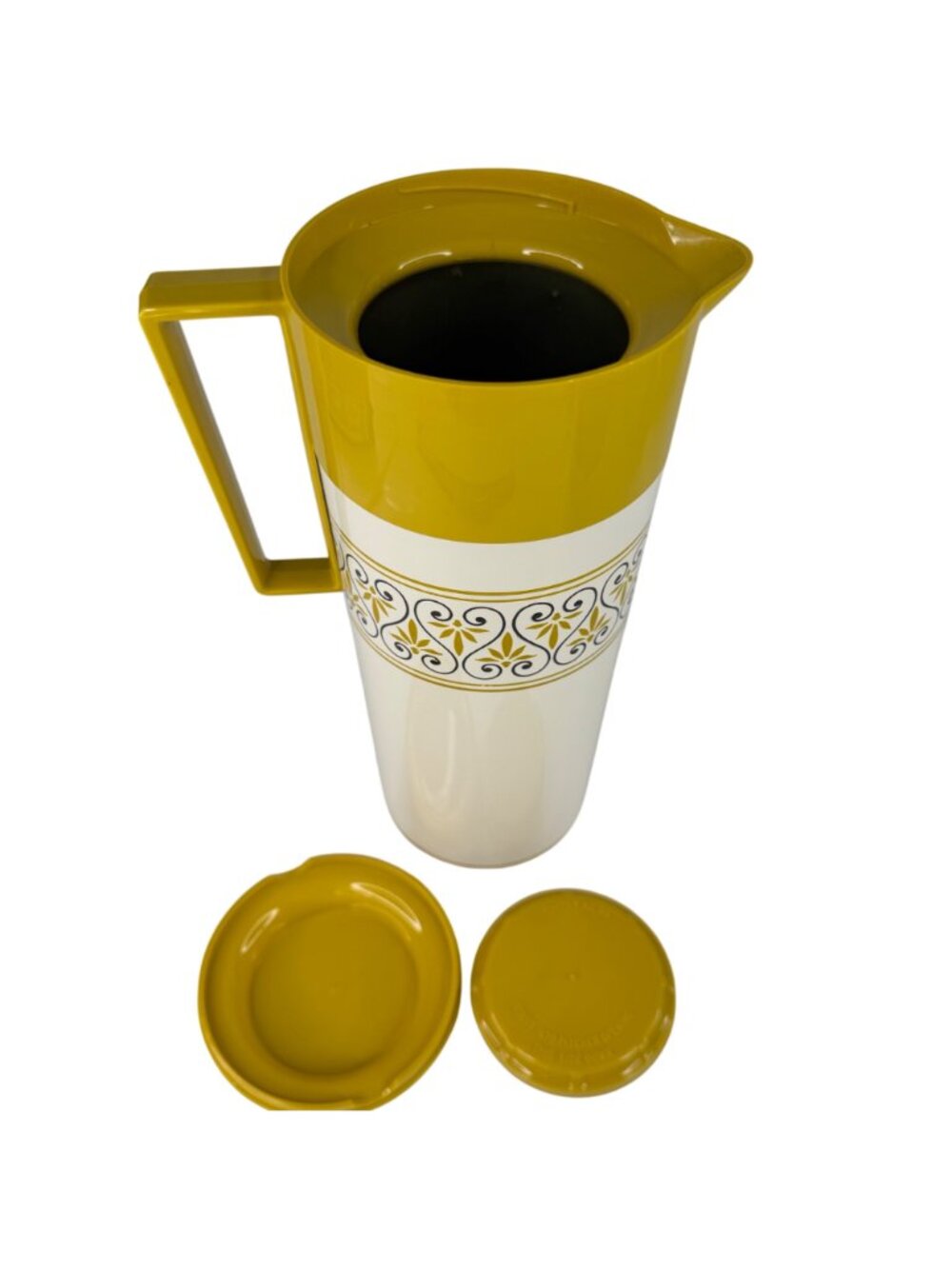 Aladdin Beverage Butler Vacuum Insulated Pitcher Thermos 1-Qt Yellow MCM 70s - Picture 5 of 16